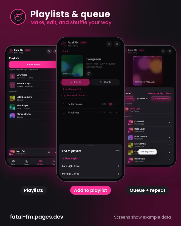 Playlists and queue