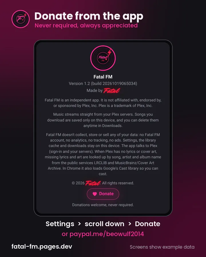 Donate from the app