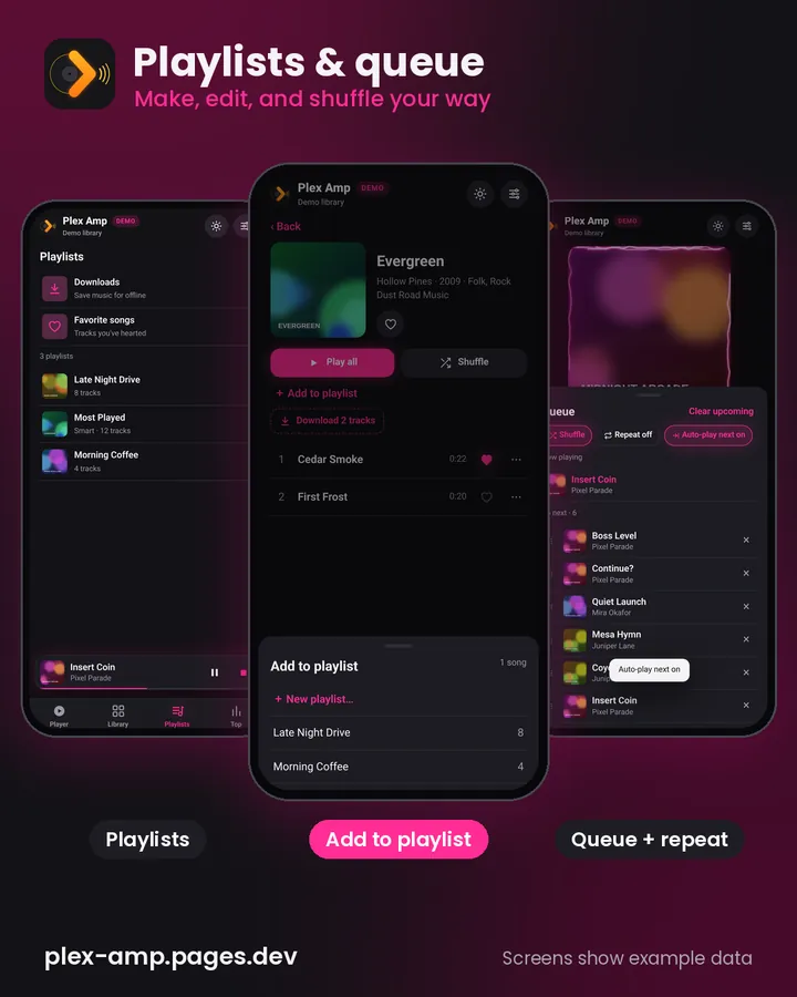 Playlists and queue